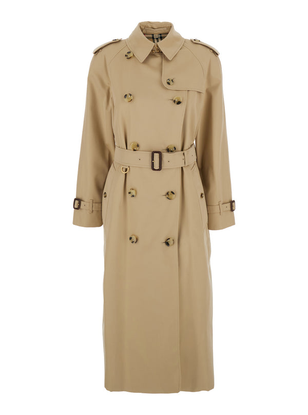 Trench Coat Beige Cotton