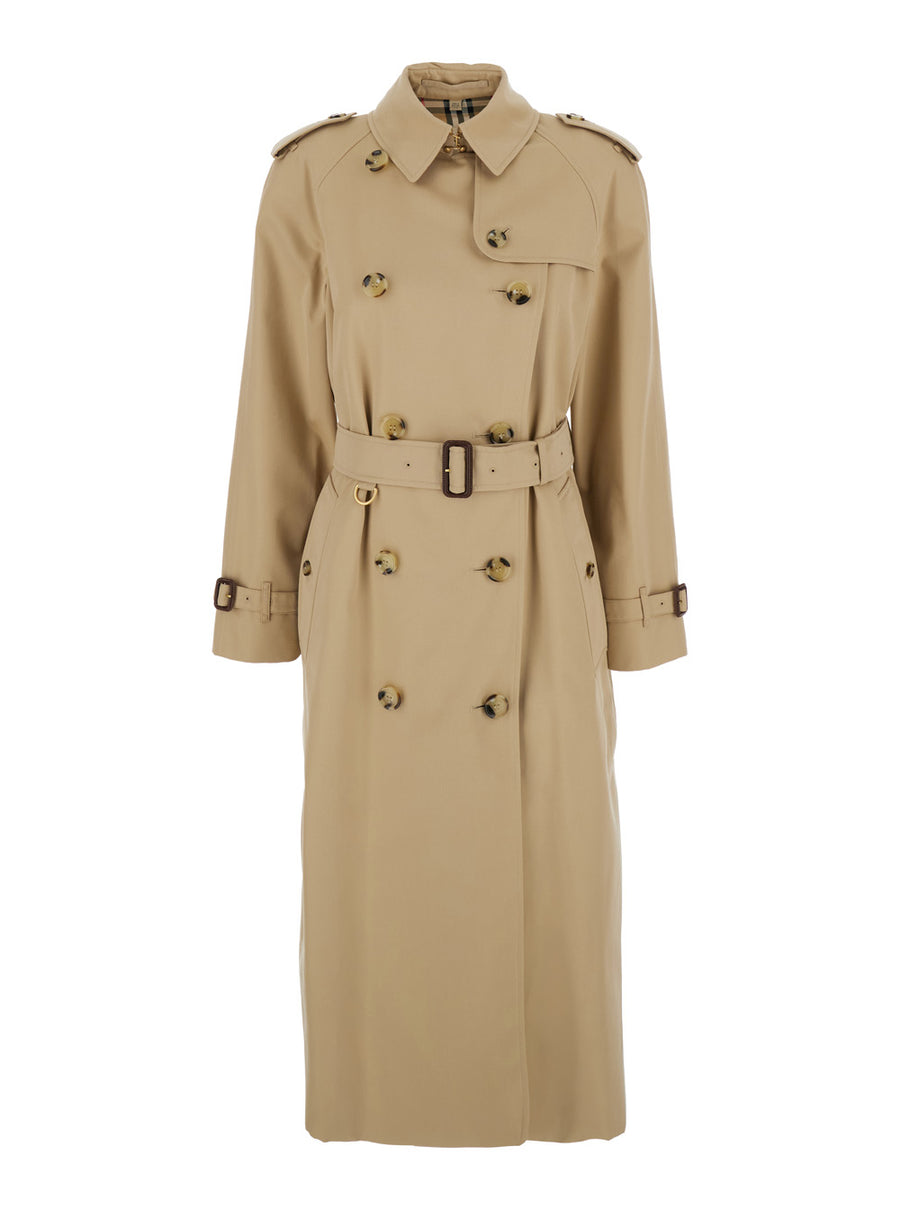 Trench Coat Beige Cotton