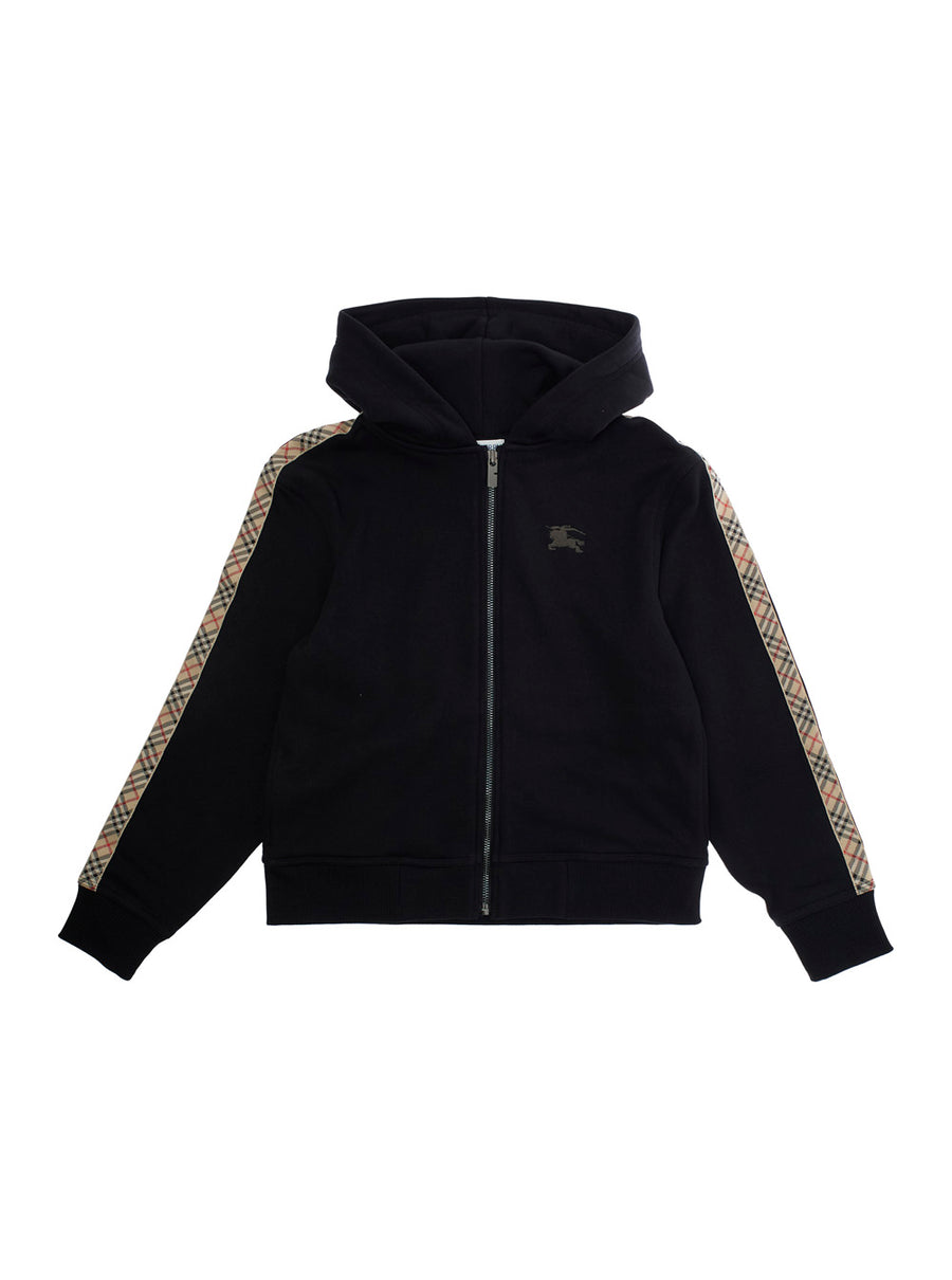 Hoodie Equestrian Knight Motif Black Cotton Hoods & Sweatshirts