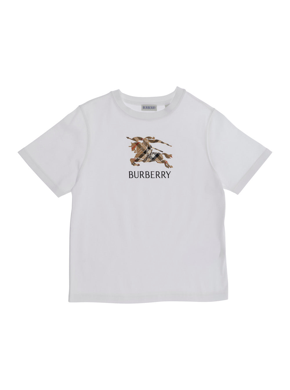 Crew Neck T-Shirt With Logo Lettering And Ekd Embroidery On The Front White Cotton Boy Tshirts Polo Shirts