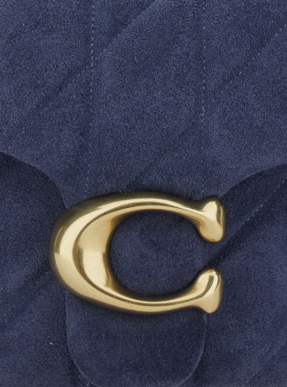 Blue Crossbody Bag With Chain Handles And Logo Plate On The Front Suede For Women Blu