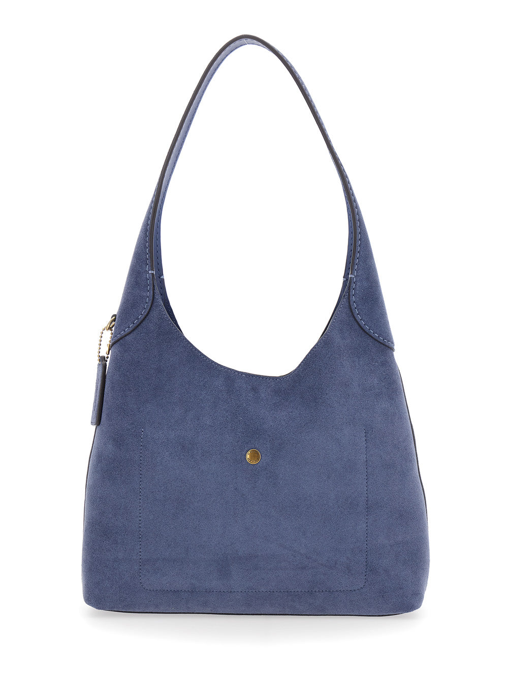 Brooklyn Blue Shoulder Bag With Magnetic Closure And Logo Detail Suede For Women Blu