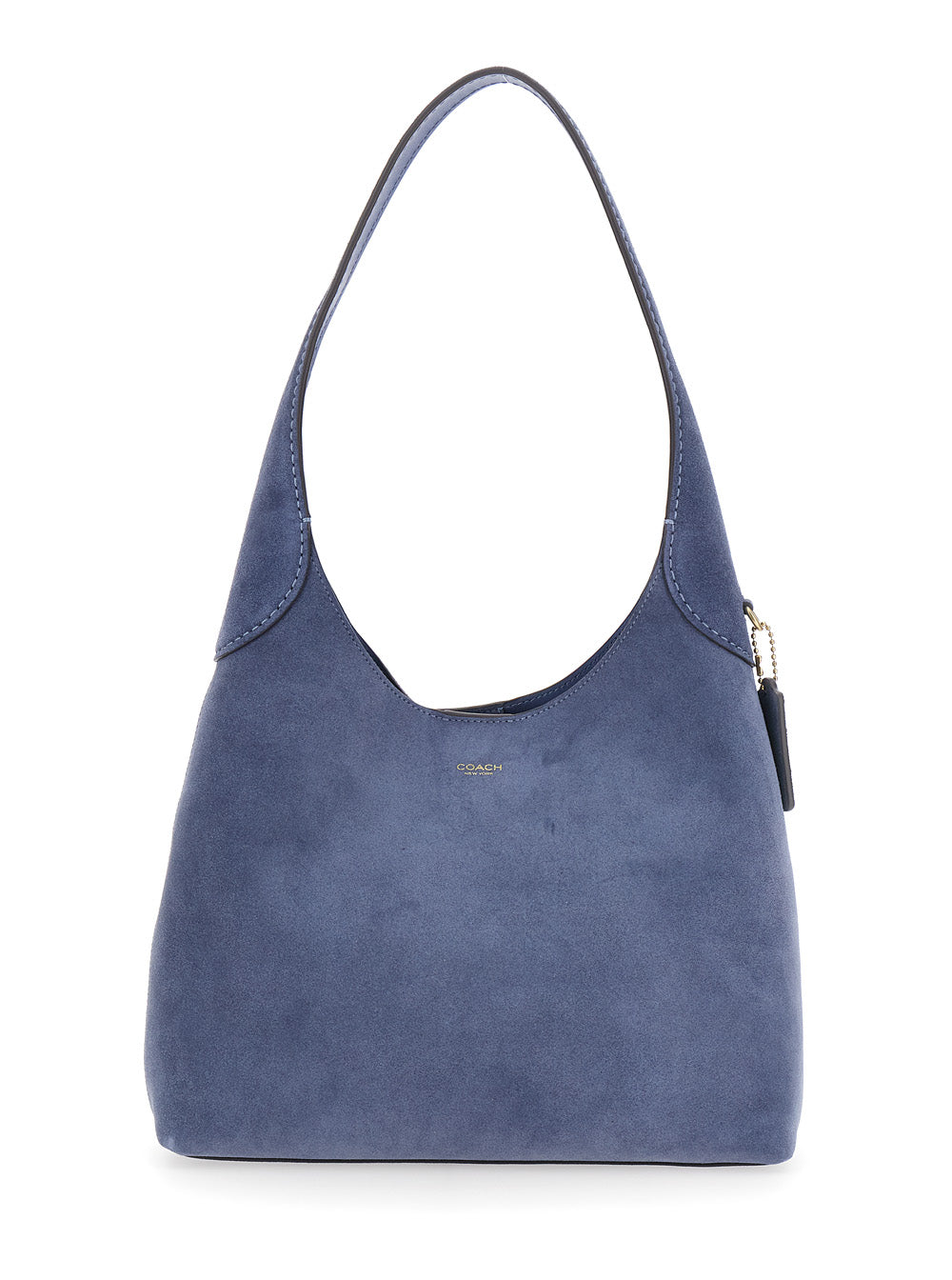 Brooklyn Blue Shoulder Bag With Magnetic Closure And Logo Detail Suede For Women Blu