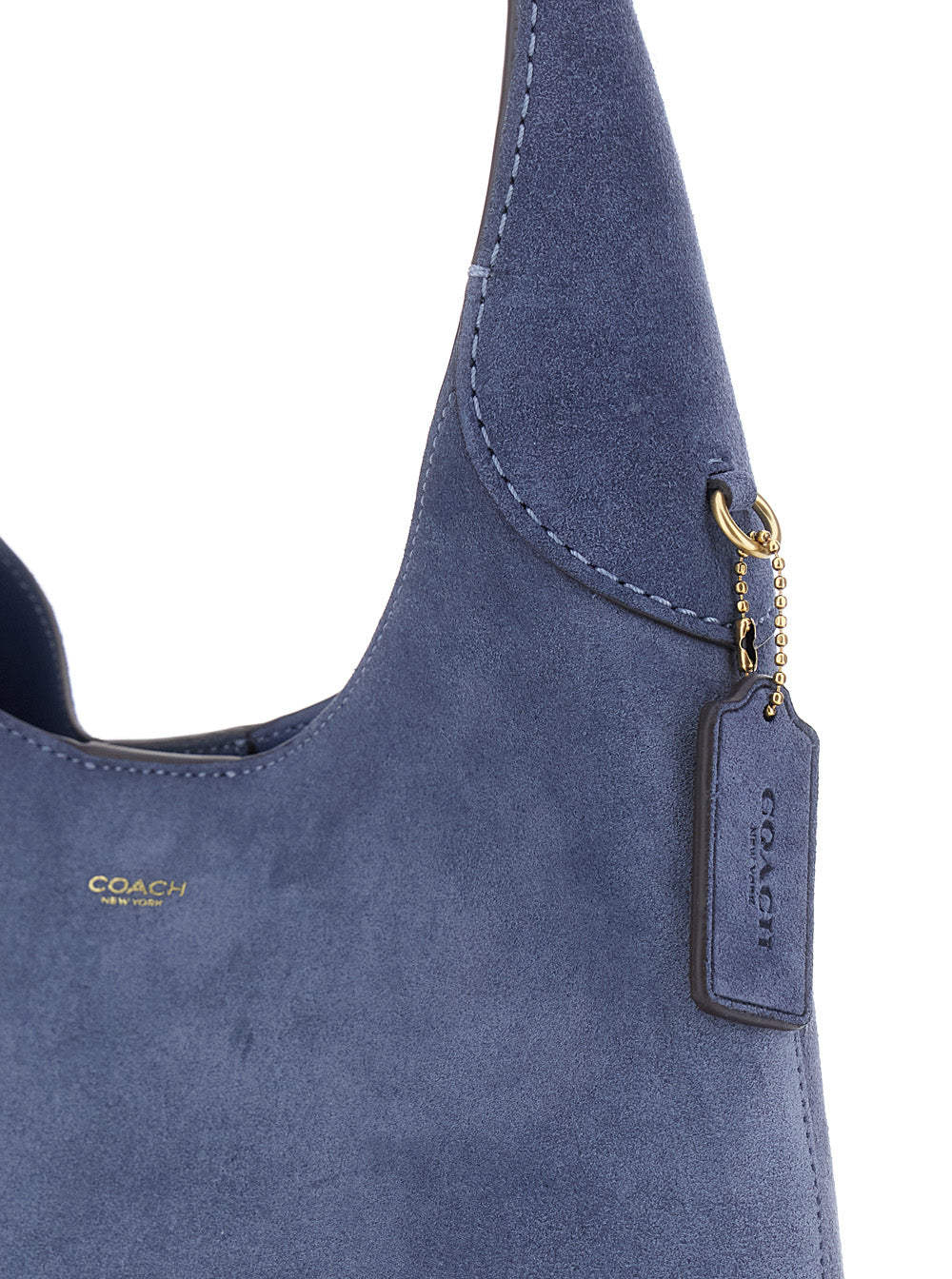 Brooklyn Blue Shoulder Bag With Magnetic Closure And Logo Detail Suede For Women Blu