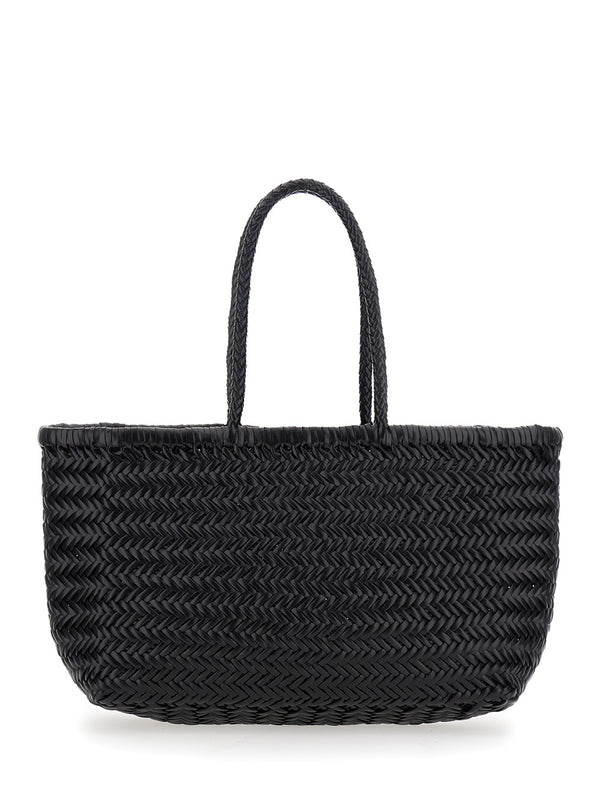 Shopper Bag Bamboo Triple Jump Black Leather Handbags