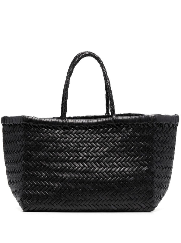 Tote Bag Triple Jump Black Woven Leather Handbags