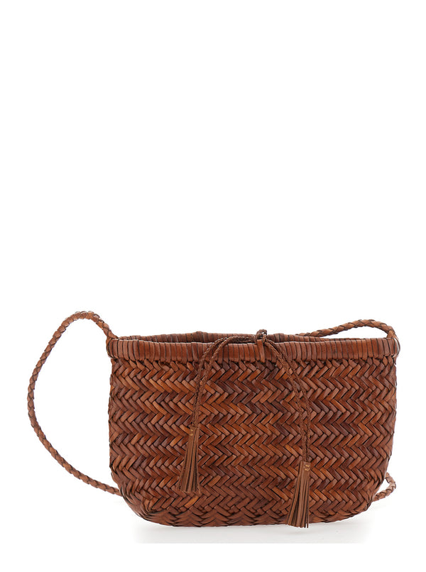 Mini Basket Bag Minsu Brown Leather Shoulder
