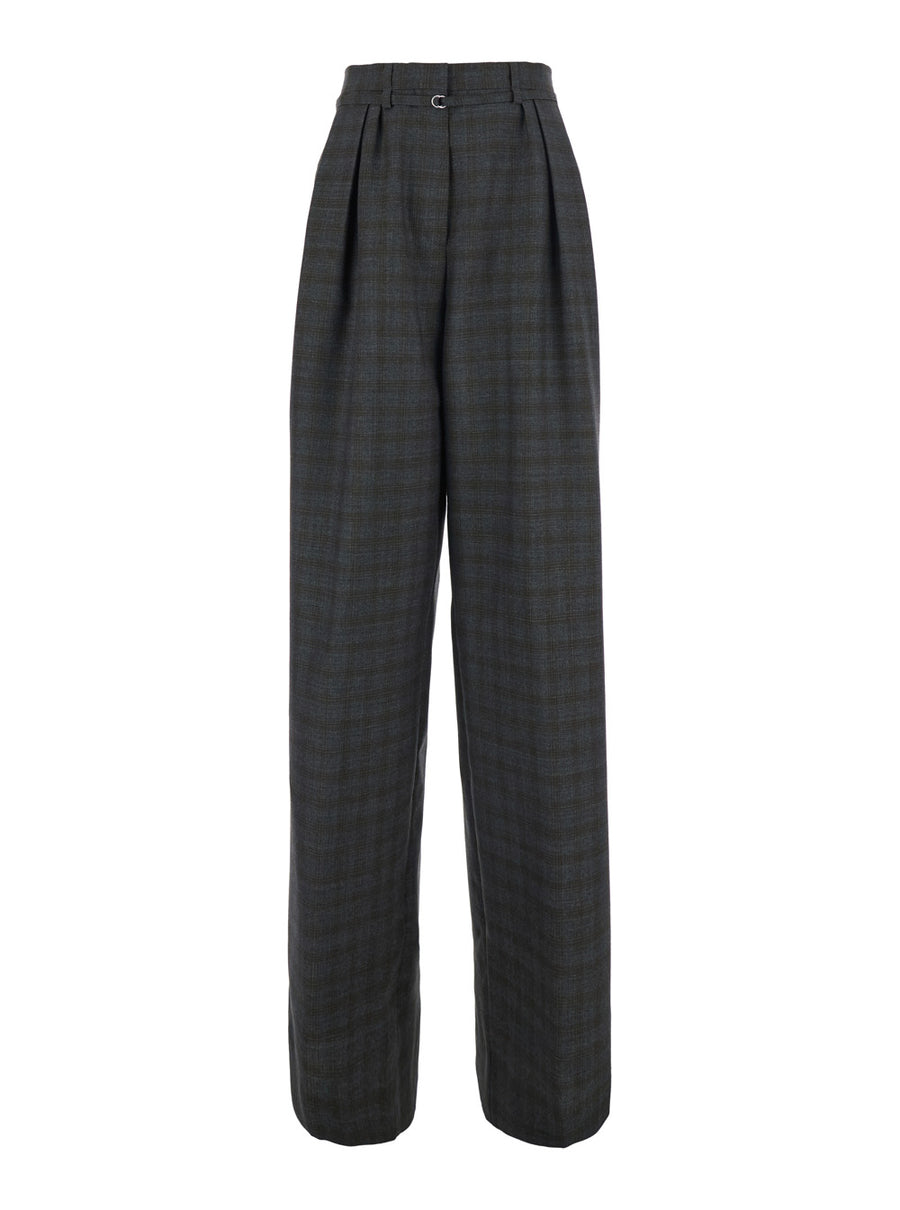 Straight-Leg Pecha Trousers Brown Wool