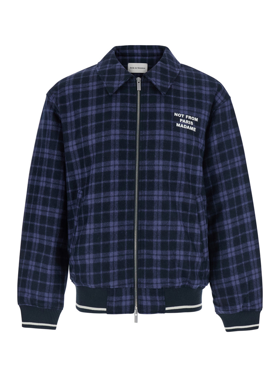 Padded Flannel Jacket Navy Shell: Wool
