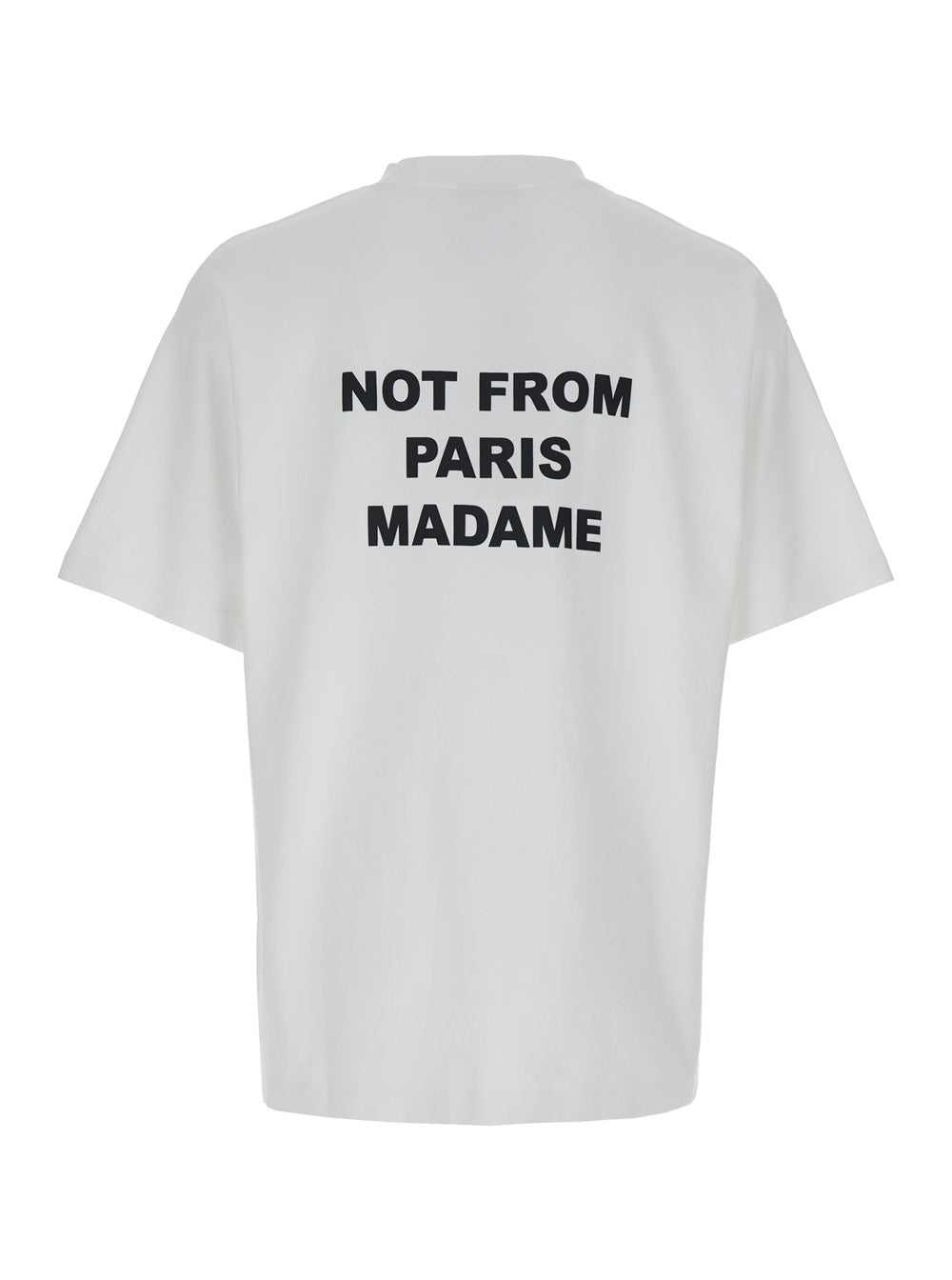 T-Shirt Le Slogan Crew Neck With Print On Front And Back White Cotton For Men Tshirts Polo Shirts