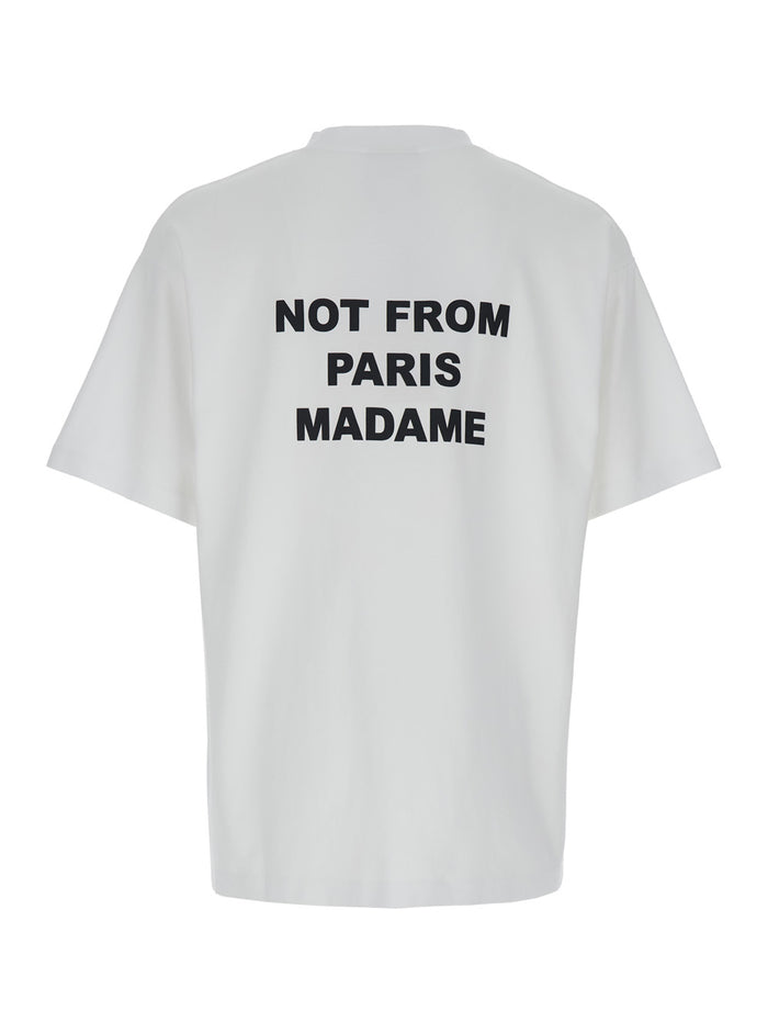 T-Shirt Le Slogan Crew Neck With Print On Front And Back White Cotton For Men Tshirts Polo Shirts
