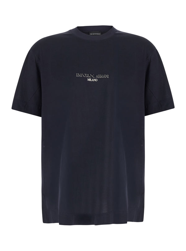 T-Shirt Blue Cotton Lyocell T-shirts
