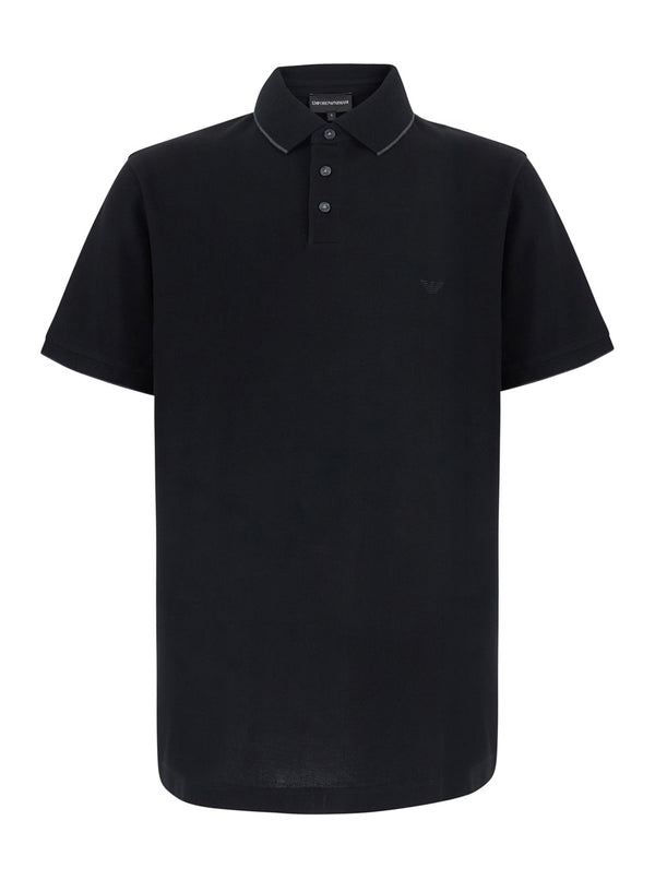 Polo Shirt Piquet Black Cotton T-shirts