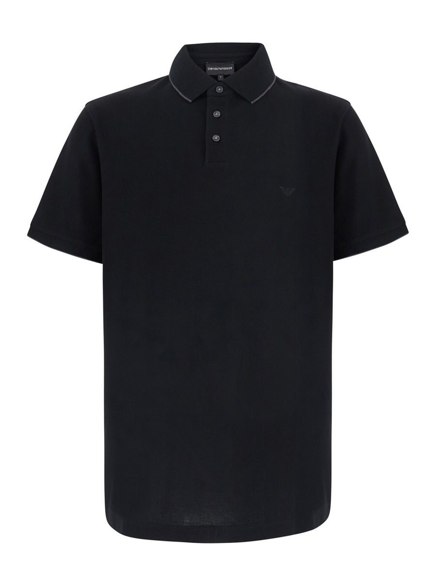 Polo Shirt Piquet Black Cotton T-shirts