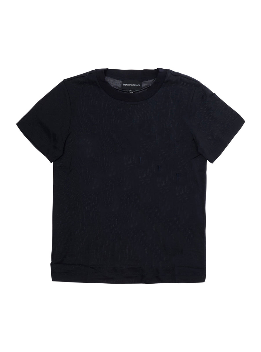 T-Shirt With Blue Logo Cotton T-shirts