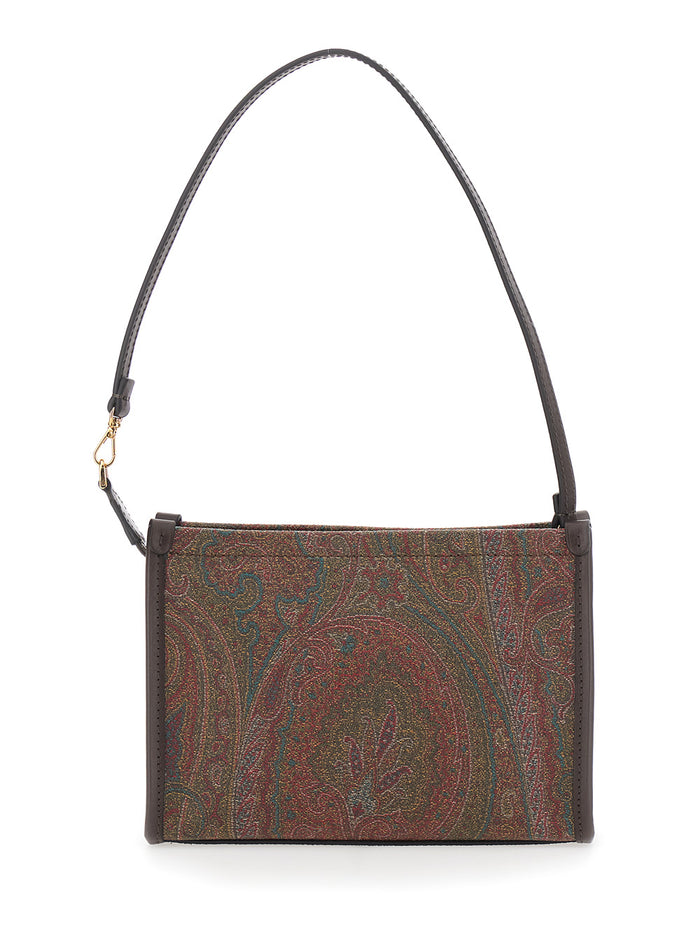 Clutch Arnica With Embroidered Logo On The Front And All-Over Pattern Cotton Blend Brown Women Polyester Clutches Pochettes