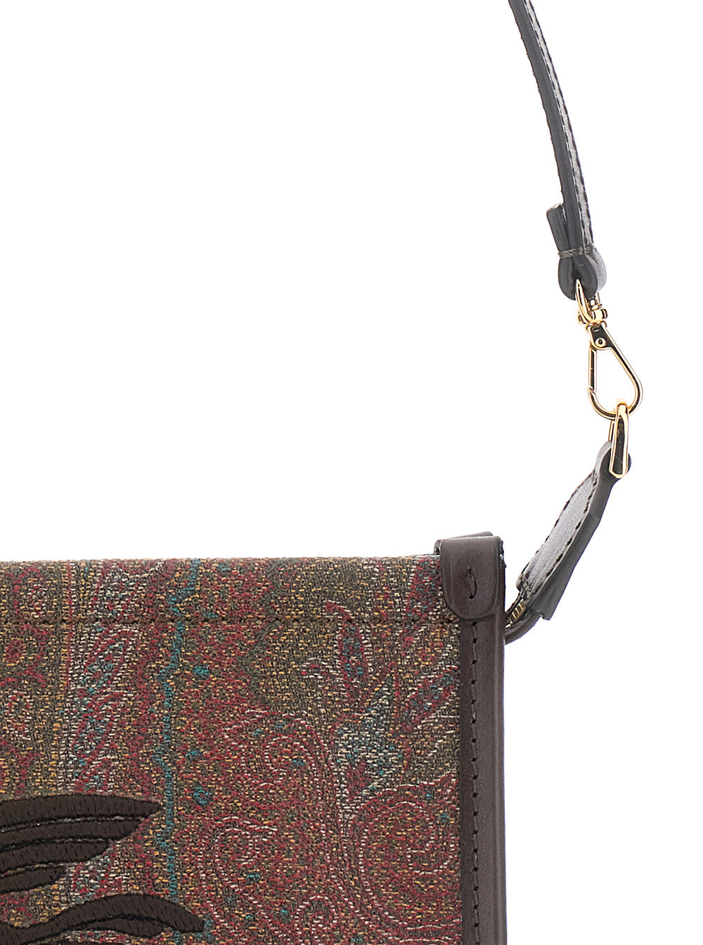 Clutch Arnica With Embroidered Logo On The Front And All-Over Pattern Cotton Blend Brown Women Polyester Clutches Pochettes