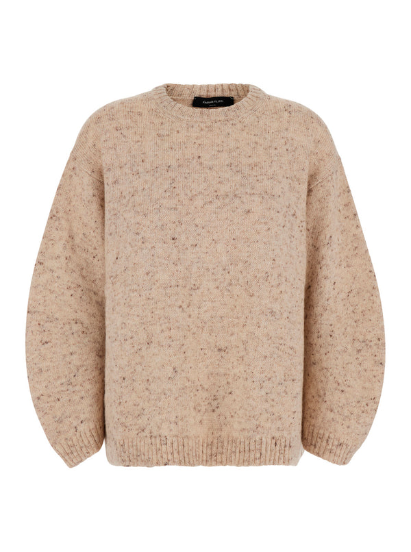 Sweater Beige Wool-Blend Tops