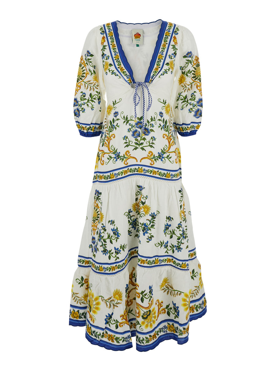 Maxi V-Neck Dress Multicolour