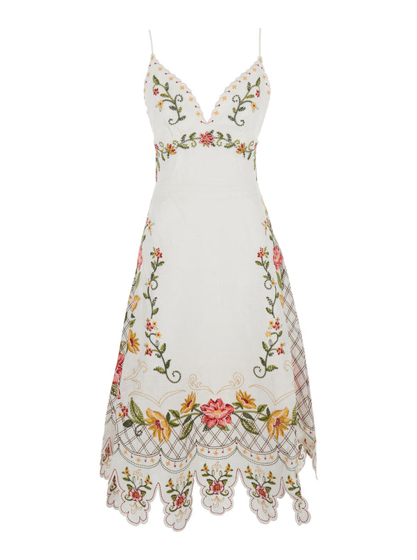 Dress, White Linen