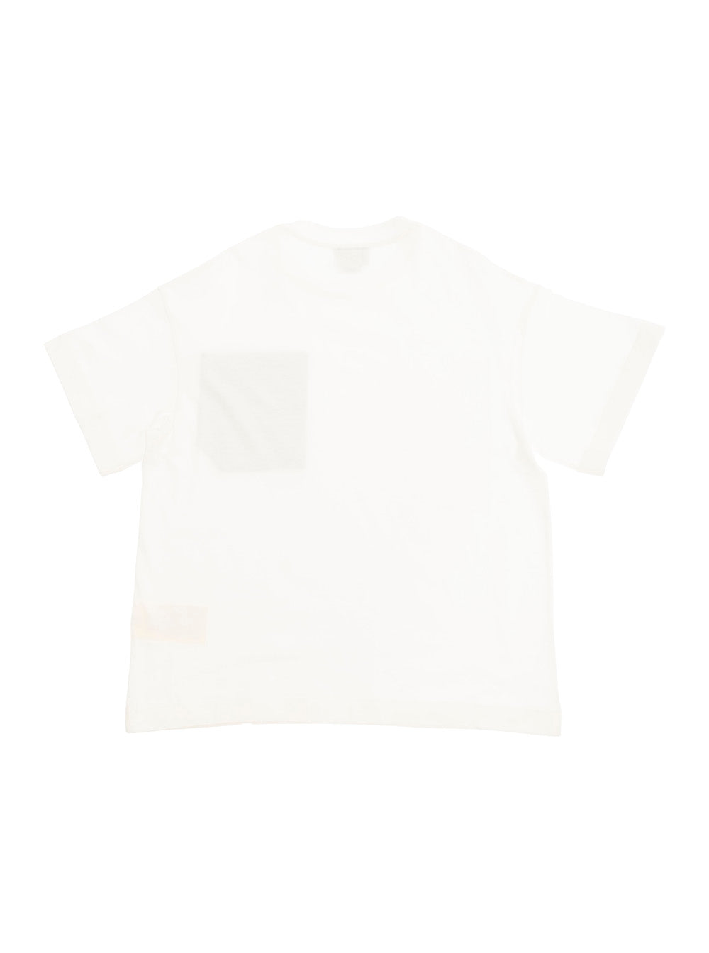 Crew Neck T-Shirt With Ff Patch Pocket White Cotton Boy Tshirts And Polo Shirts