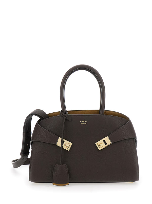 Shoulder Bag Hug Small Brown Calf Leather Handbags