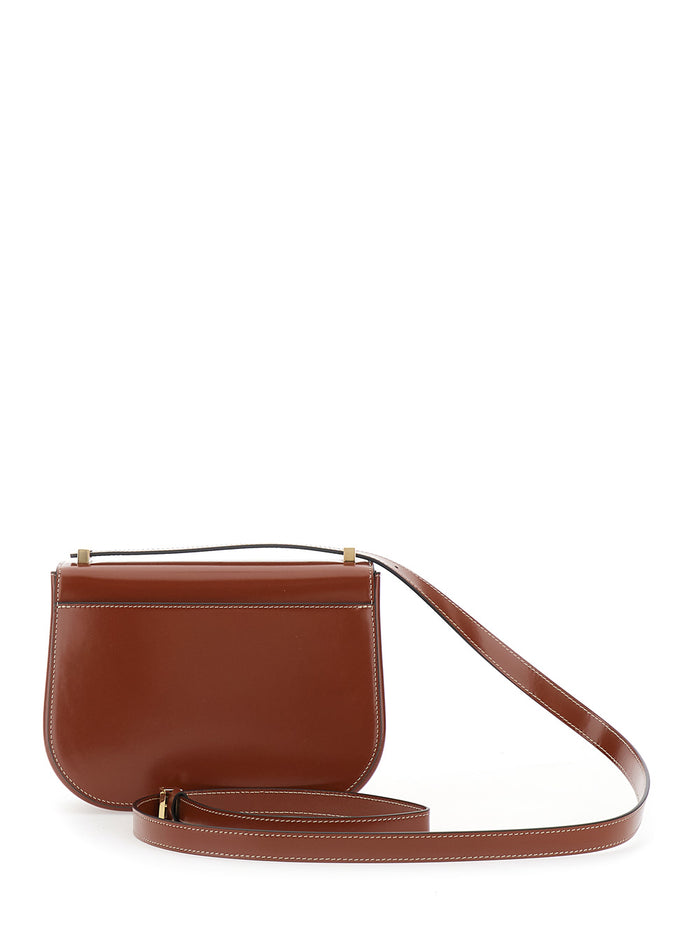 Double G. Fl Brown Calf Crossbody Bags