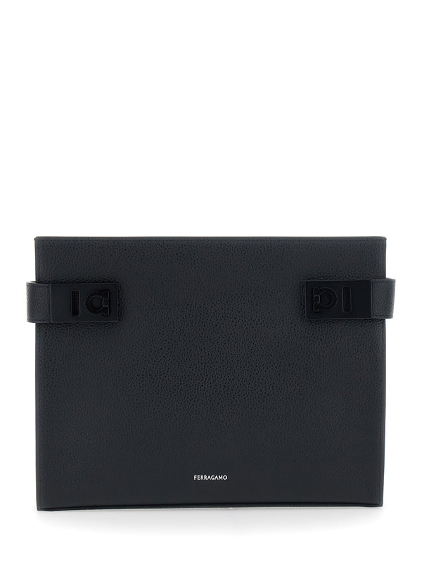 Clutch Black Leather Calf Bags