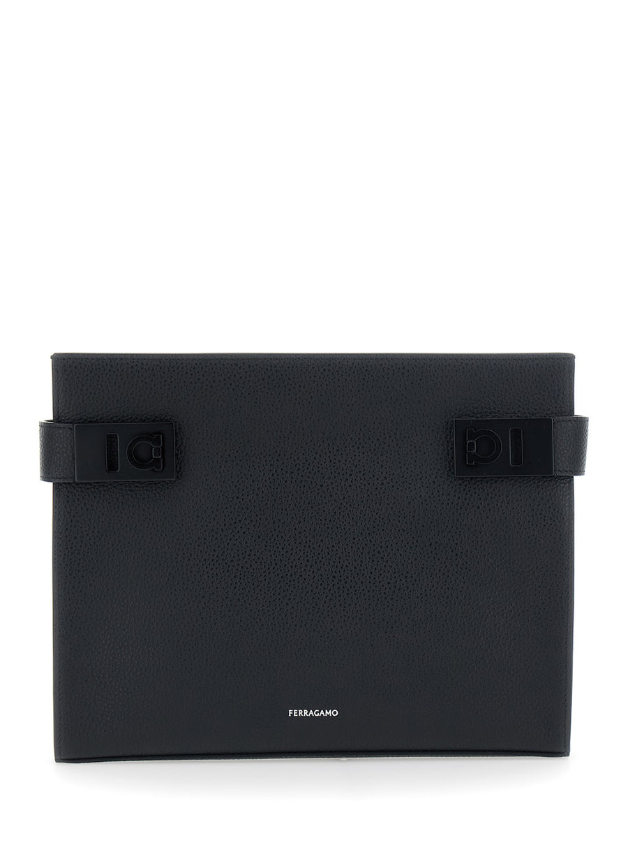 Clutch Black Leather Calf Bags