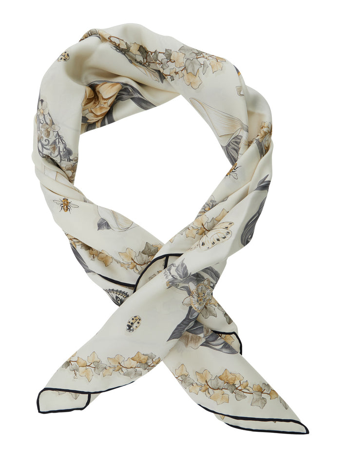 Fo Edenshoe Beige Silk Scarfs And Foulards