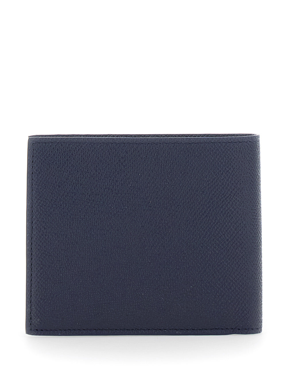Micro Gancio Portafogli Otto Carte Blue Black Blu Calf Leather Products