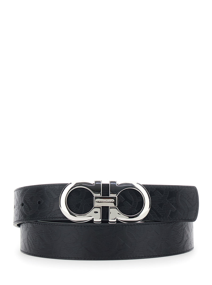 Reversible Leather Belt, Black Calf