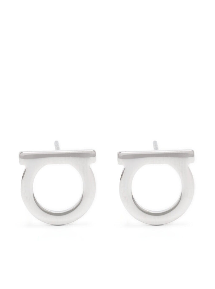 Gancini Earrings With Silver-Colored Brass Plate For Women Metallic
