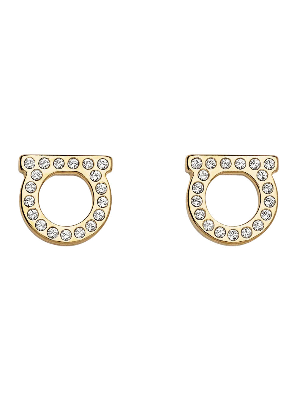Stud Stra 8d Metallic Brass Glass Earrings