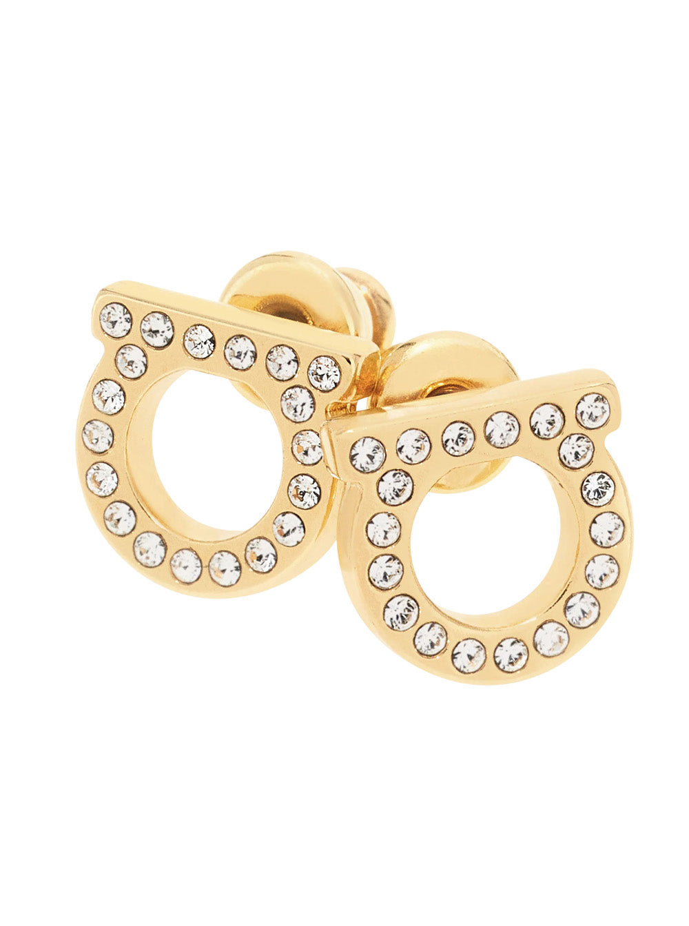 Stud Stra 8d Metallic Brass Glass Earrings