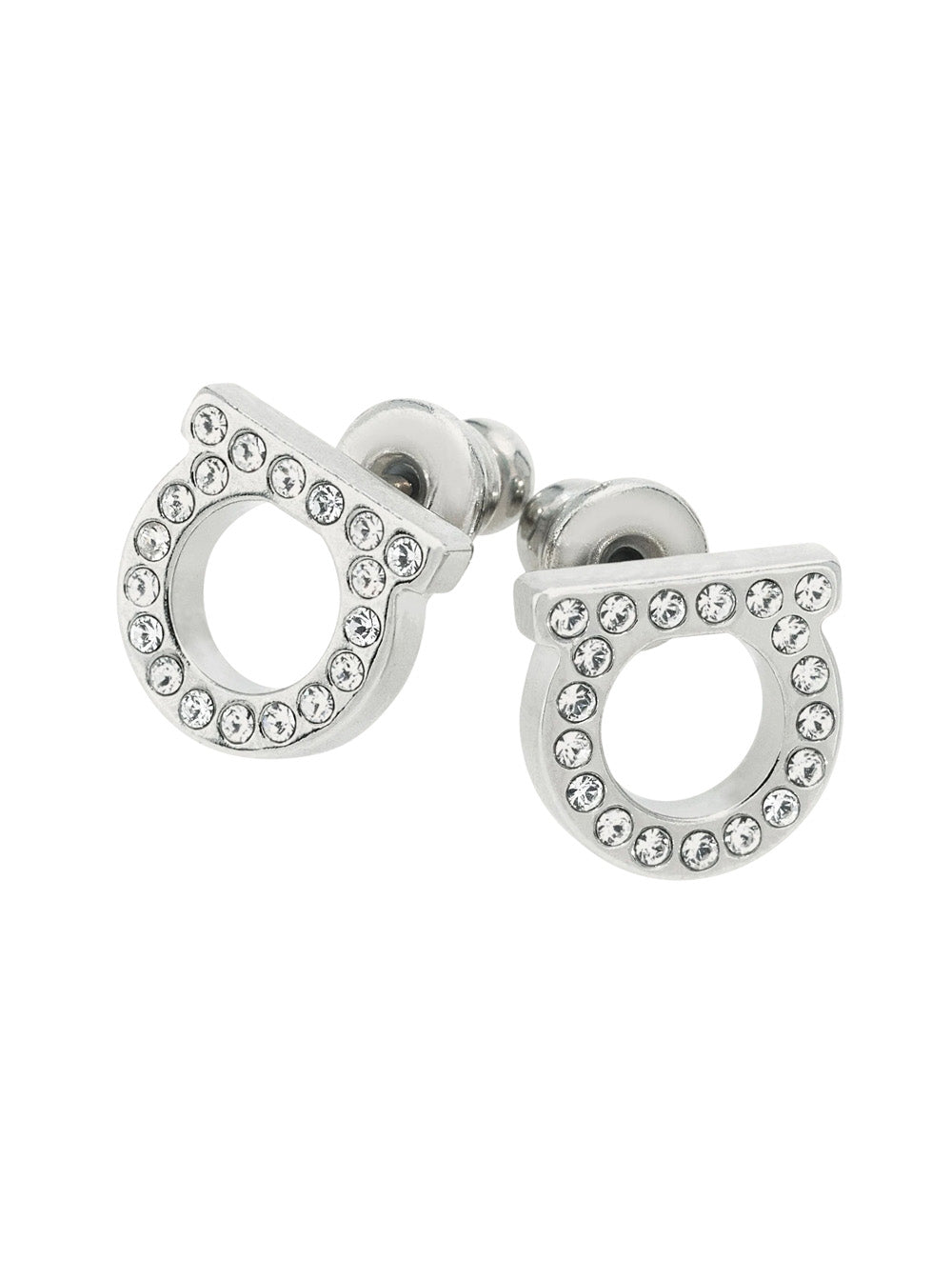 Stud Stra 8d Metallic Brass Glass Earrings