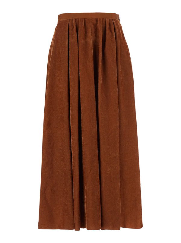 Skirt Corduroy Brown Viscose