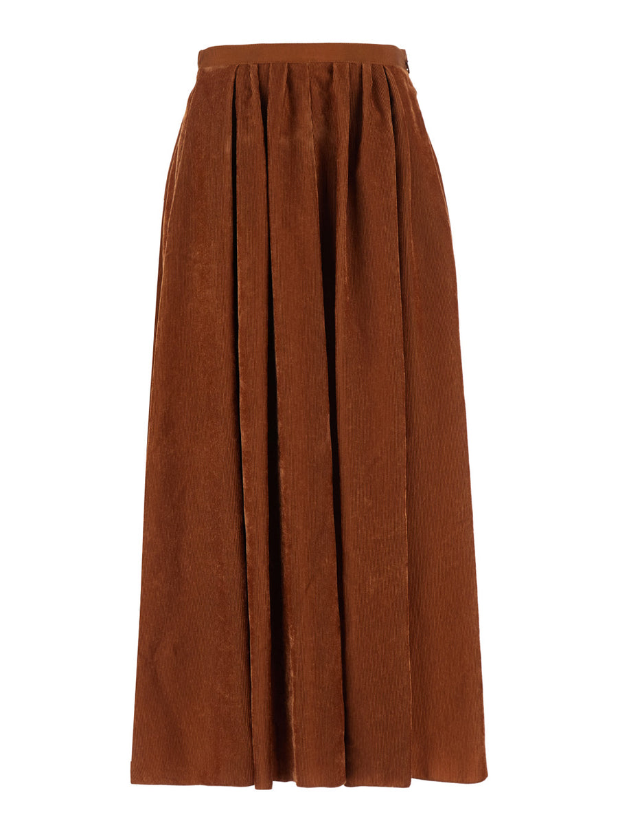 Skirt Corduroy Brown Viscose