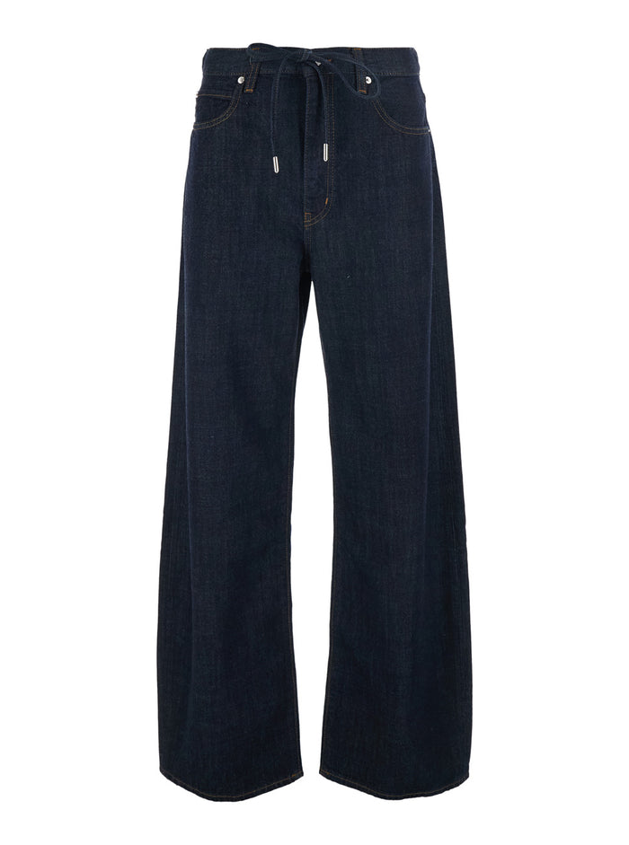Jeans The Off Duty Drawstring Bow With Closure And Blue Patch For Women Blu