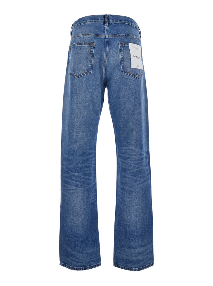 Straight Jeans With Pockets And Zip Closure Blue For Women Blu
