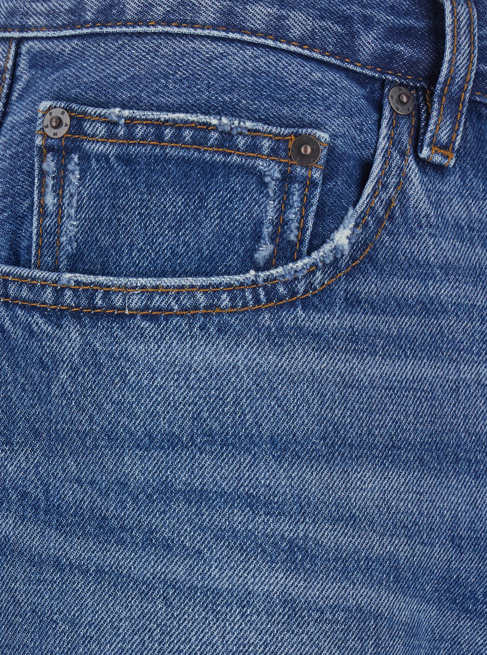 Straight Jeans With Pockets And Zip Closure Blue For Women Blu