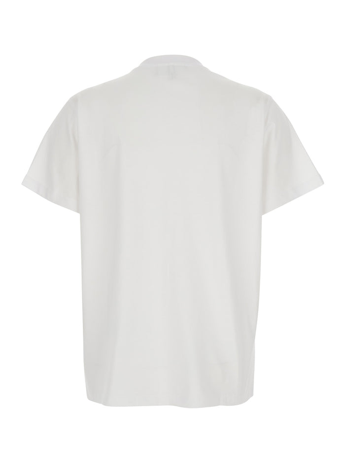 Basic T-Shirt With Ganni Logo Cotton And White For Women Tshirts Polo Shirts