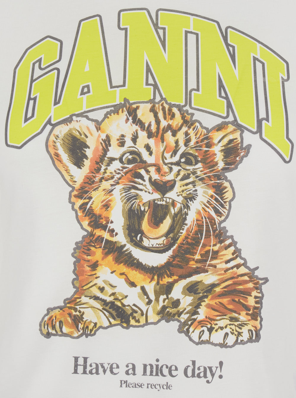 T-Shirt Basic Cotton Jersey Baby Fit Tiger With Short Sleeves And Round Neck White For Women Tshirts Polo Shirts