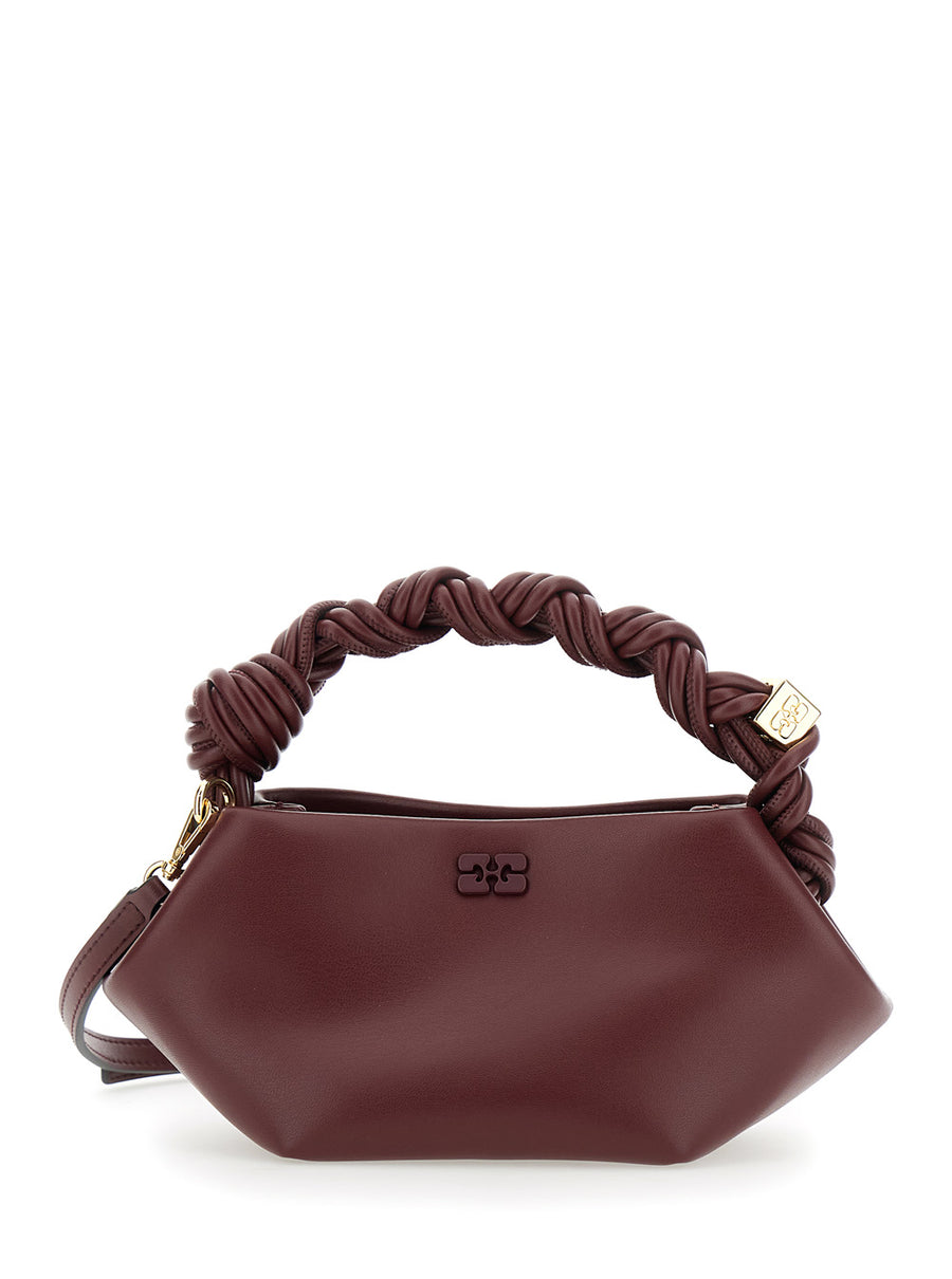 Handbag Bou Mini Bordeaux Leather Red Recycled Handbags