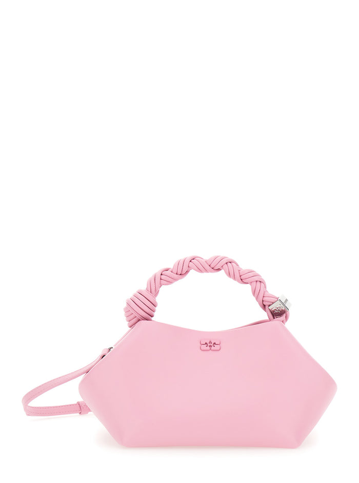 Bou Small Butter Bag With Leather Details And Fabric Handles. Leather. Pink. Gender Female. Hand