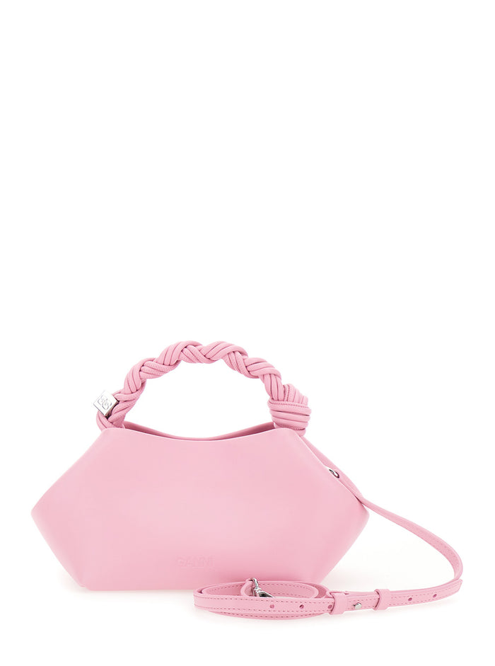 Bou Small Butter Bag With Leather Details And Fabric Handles. Leather. Pink. Gender Female. Hand