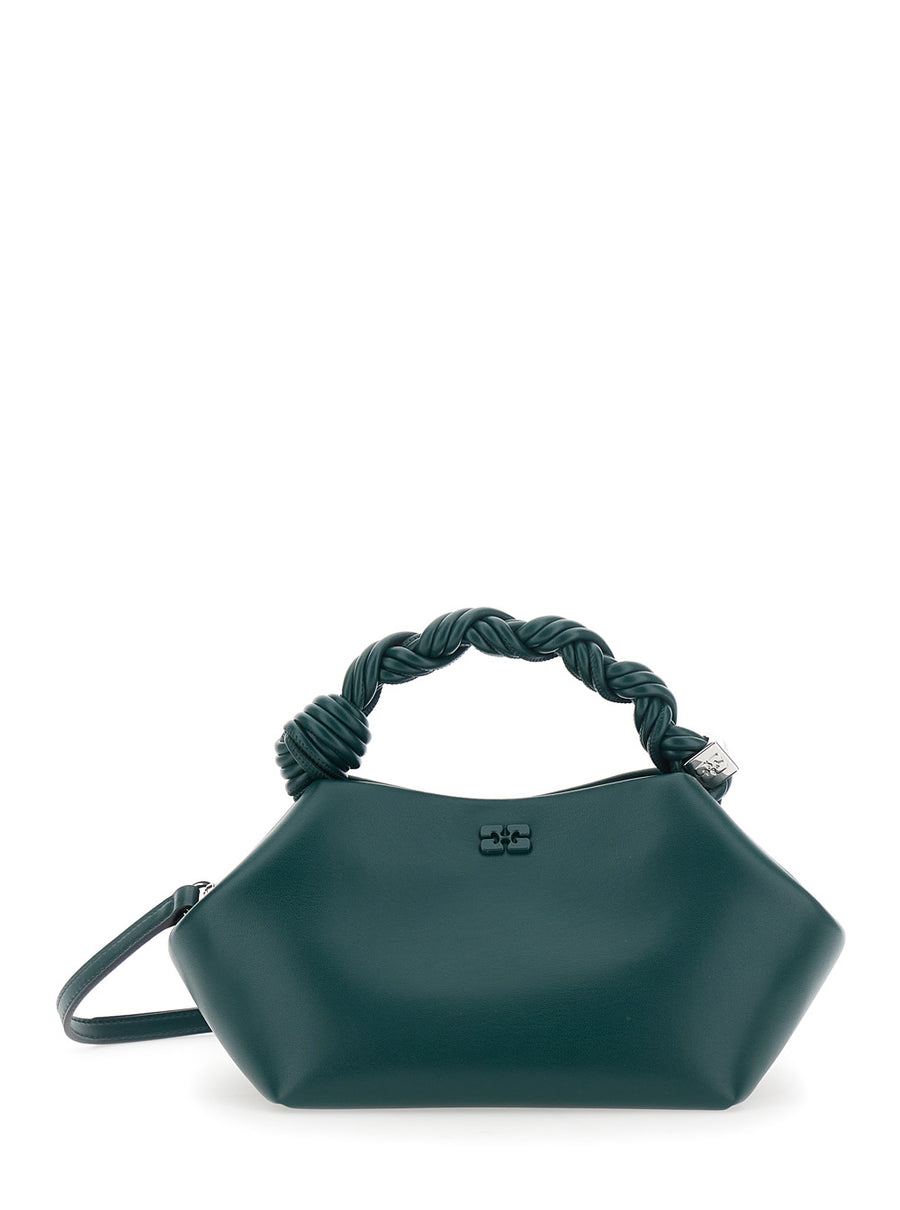 Handbag With Leather Details Green Handbags