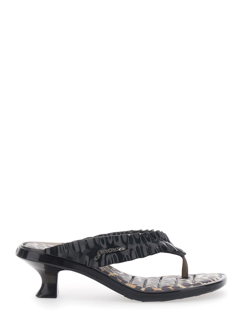 Melissa Thong Heels Characterized By A 7 Cm Kitten Heel And An Elegant Design Black For Women