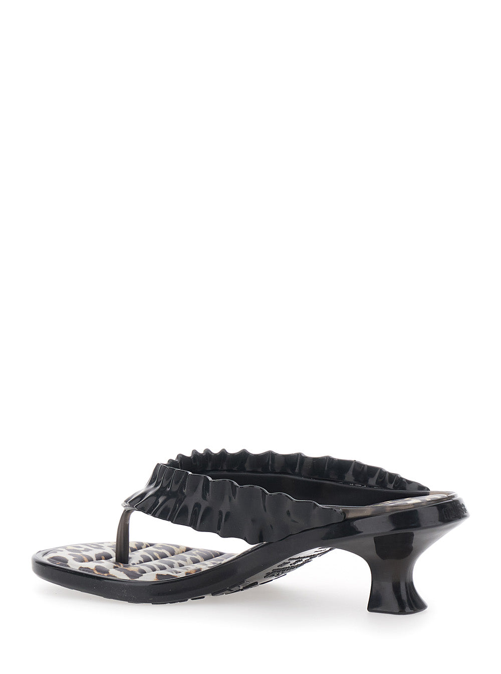 Melissa Thong Heels Characterized By A 7 Cm Kitten Heel And An Elegant Design Black For Women