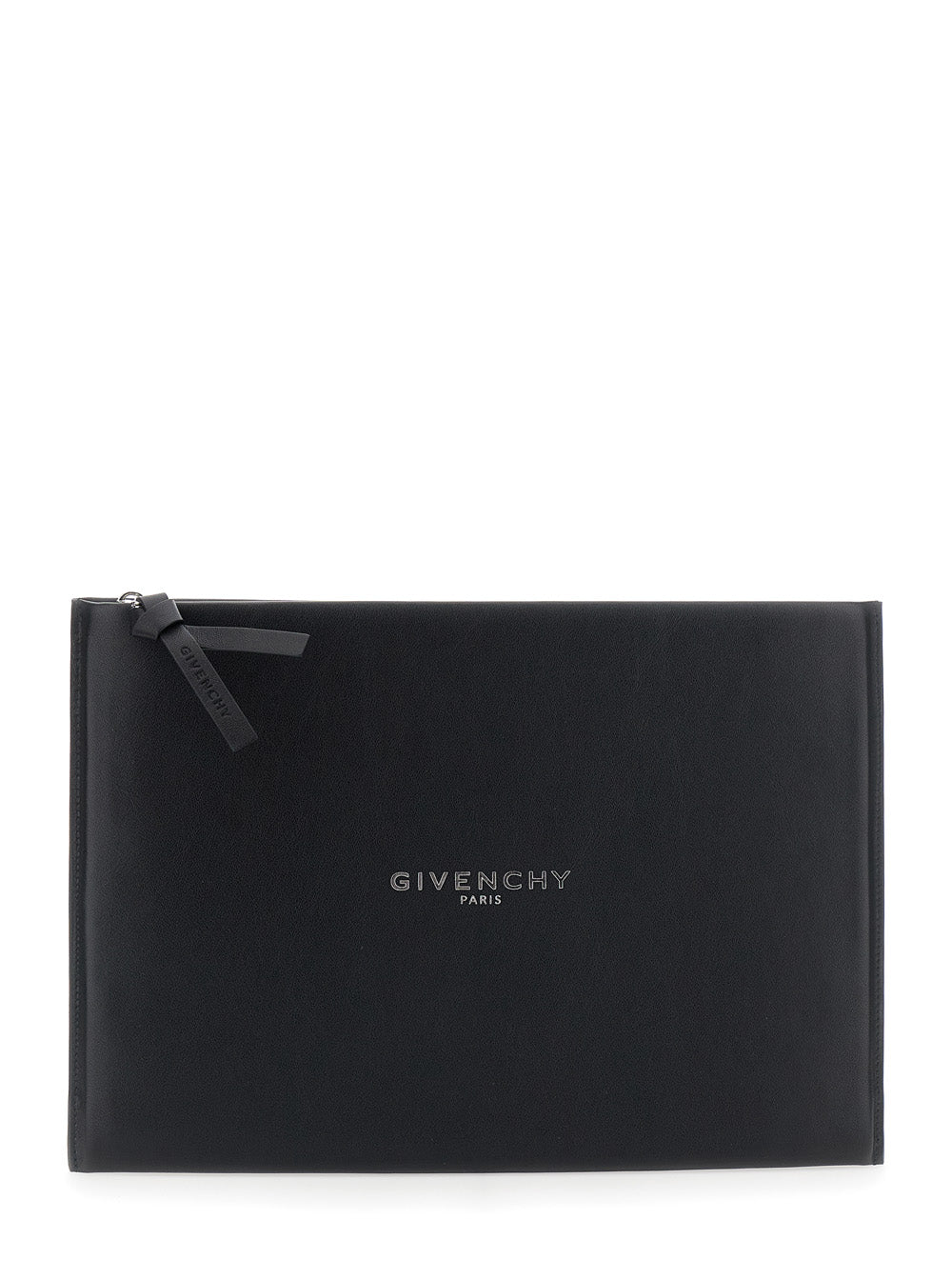 Padded Antigona Clutch With Leather Details And Embossed Logo, Black, Women Clutches Pochettes